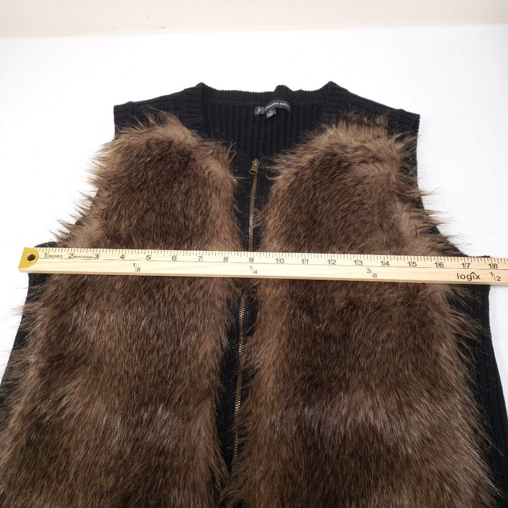Adrianna Papell Womens Faux Fur Sweater Vest Size Medium - Picture 8 of 9